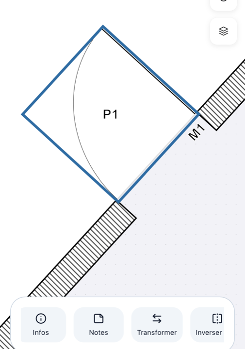 The options bar for a selected door